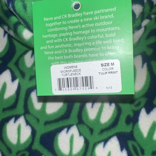 Neve by CK Bradley Fleece Turtleneck Womens Medium Tulip Green NEW - Picture 6 of 6