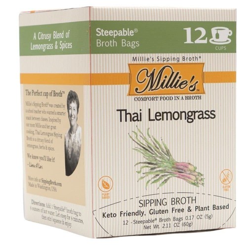 Millie's Sipping Broth Thai Lemongrass Broth Bags 12 Ct (Pack Of 6) - 第 1/4 張圖片