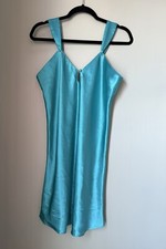 Vintage Erika Taylor Intimates Green Slip Dress Lingerie Silky Soft Short Party