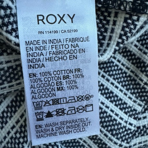 ROXY Cabo Trip Lace Up Long Sleeve Top Striped Woven Light Sweater Women’s Large - Picture 8 of 12