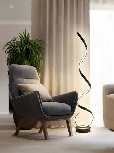 Tall LED Floor Lamp Reading Standing Spiral Lamp Warm White LED Modern Room Lamp