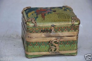 Exquisite Chinese Copper inlay porcelain Handmade Box