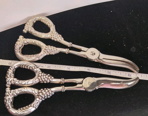 2pc Sterling Silver ANTIQUE Grapevine Scissors Grape Shears VOSS CUT Co. GERMANY - Picture 4 of 11
