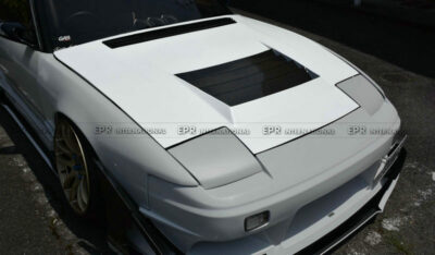 For Nissan 180SX Silvia DM-Style FRP Unpainted Front Vented Hood