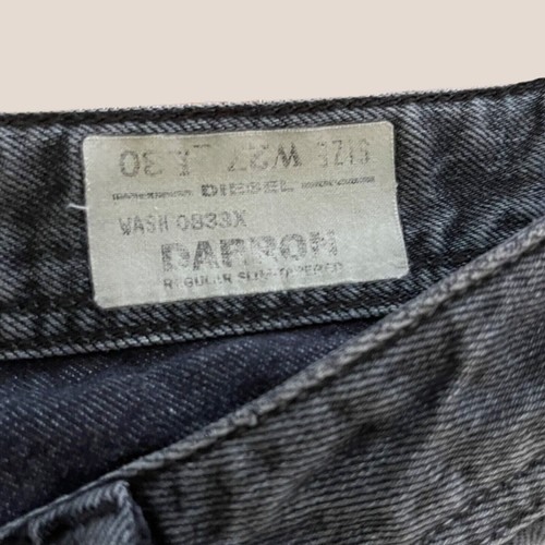 Diesel Darron Slim Men's Jeans Black Denim, Size 27x30 Tapered Distressed - Picture 10 of 11