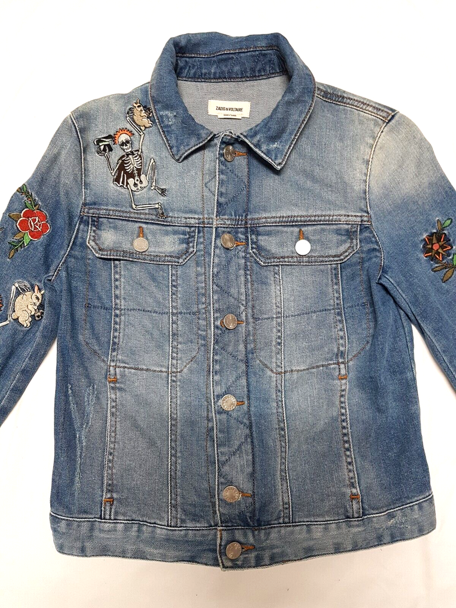 ZADIG & VOLTAIRE デニムジャケット 刺繍入り ZADIG & VOLTAIRE デニムジャケット 刺繍入り ZADIG & VOLTAIRE