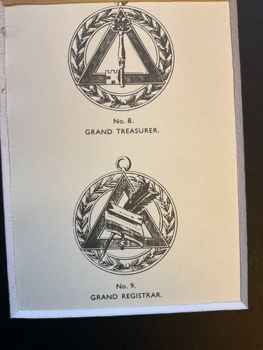 VERY RARE ART PRINT POCKET ILLUSTRATION, MASONIC FREEMASON IMAGERY, MOUNTED - Picture 2 of 3