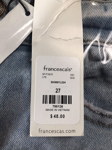 Sneak Peek Womens Denim Mid Rise Jeans 5 W27 for Francesca’s NWT New - Picture 7 of 7