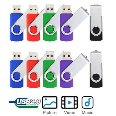 KOOTION 10PCS USB 2.0 Flash Drives 1GB/2GB/4GB/8GB/16GB/32G Memory Sticks Data Storage