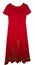Vintage Long Dress Red with Gold Trim Size S/M Gorgeous Dress Maxi Stunning