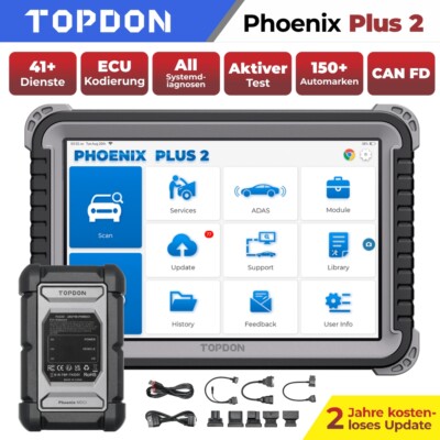 TOPDON Phoenix Plus 2.0 KFZ OBD2 Diagnosegerät ECU Coding Alle System Deutsch