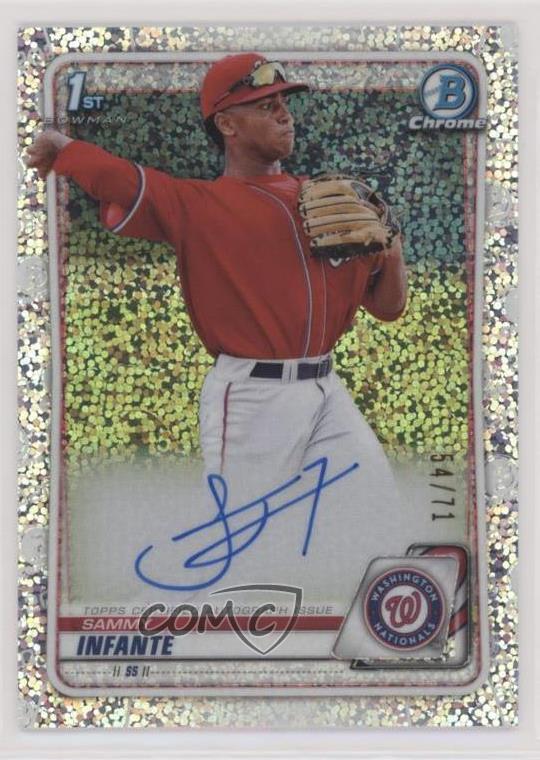 2020 Bowman Draft Chrome Picks Sparkle Refractor 54/71 Sammy Infante Auto