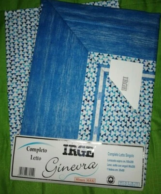 Completo letto Lenzuola singole cotone Irge Ginevra varie fantasie