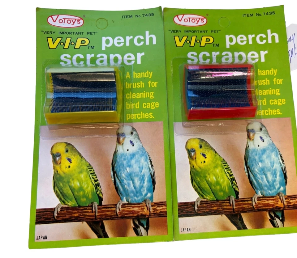 VOTOYS 2 Pack Vo-Toys Bird Perch Cleaner Scraper Parrot Cockatiel Parakeet Lovebird NEW