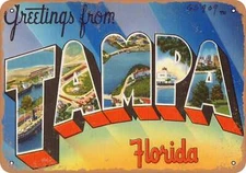 METAL SIGN - Florida Postcard - Greetings from Tampa, Florida