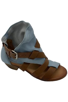 Miz Mooz Leather Multi-Strap Heeled Sandals Cassidy Sky