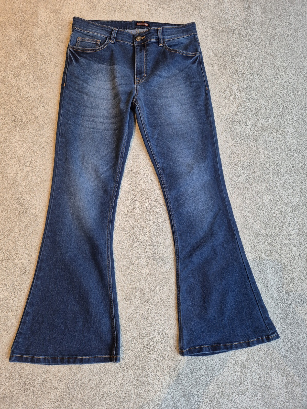 Men's Run & Fly Blue Bellbottom Jeans Size 34R