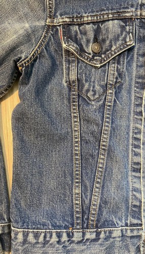 VINTAGE 70s USA MADE LEVIS TYPE 3 DENIM TRUCKER JEAN JACKET SIZE 38- 70505-0217 - Picture 3 of 12