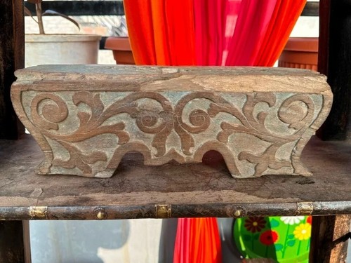 Ancient Wooden Craved Floral Beautiful Rare Floral Bracket Panel Shelf - Picture 11 of 19