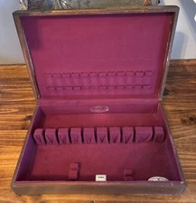 Vtg Nobility Plate Walnut Flatware Storage Chest Tarnish-Proof for 12+