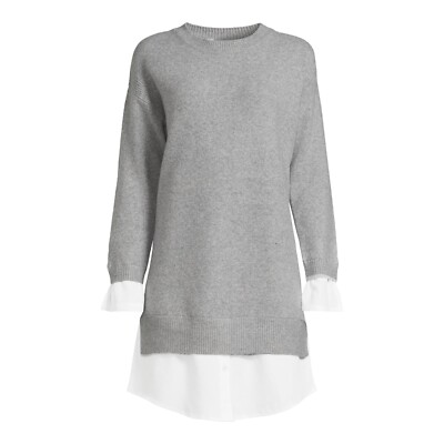 Time and Tru Women's Layered Look Sweater Dress, Sizes Xs-xxxl, Multicolor