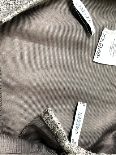 VTG Jaeger Women Size 12 Dress Skirt Wool Mottled Gray Lined Side Zipper - Picture 8 of 9