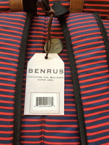 BENRUS NWT! Rucksack Drawstring 19 Backpack 🎒 Blue/Red Stripe. R2S!! - Bild 14 von 16
