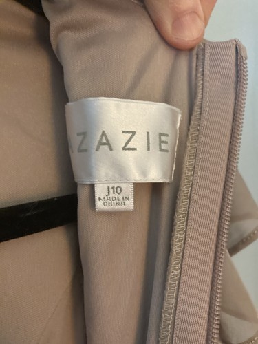 Azazie Bridesmaid Dress Style Mosley, Color Taupe Size J10 - Picture 9 of 9