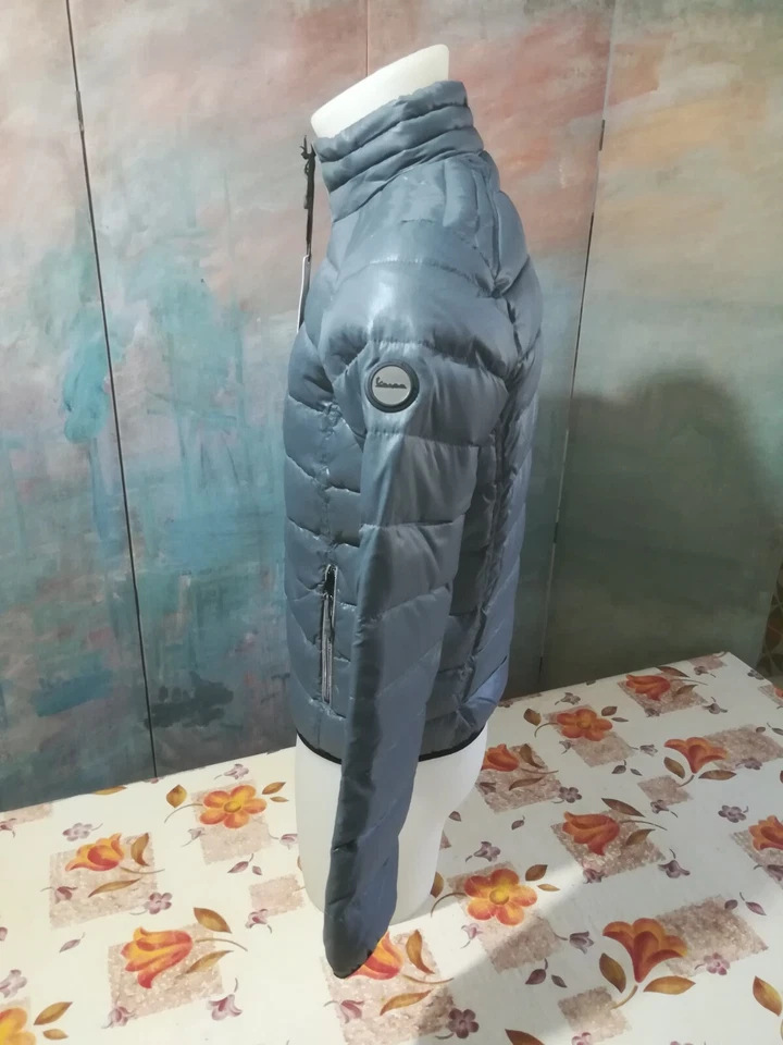 Gilet Veste A Vent Blouson D'Aviateur Doudoune Piaggio Vespa Unisex Taille GRIS - Photo 4/4