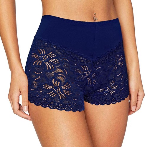 Hochtaillierte französische Schlüpfer Spitzenhöschen kurze dehnbare Blumenunterhose - Bild 12 von 71