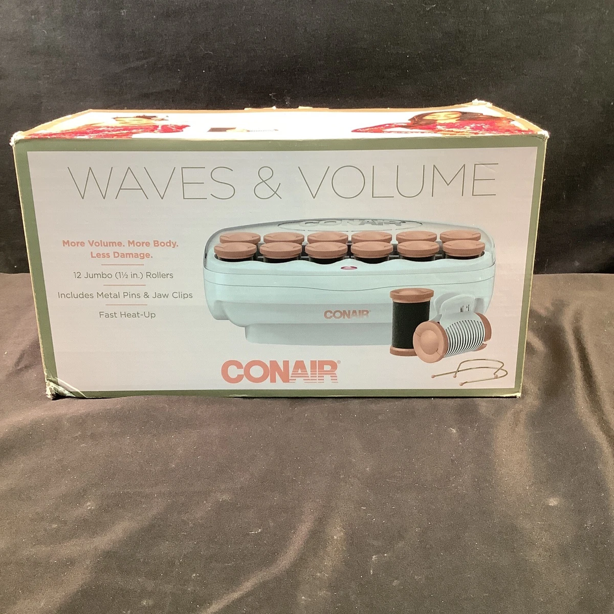 Conair Big Curls and Waves Jumbo Ceramic Hot Rollers 1 1 2 Inch Pink NEW