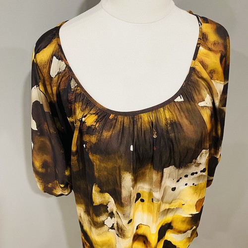 WITCHERY Batwing Blouse Size Small Autumn Tones - Picture 4 of 6