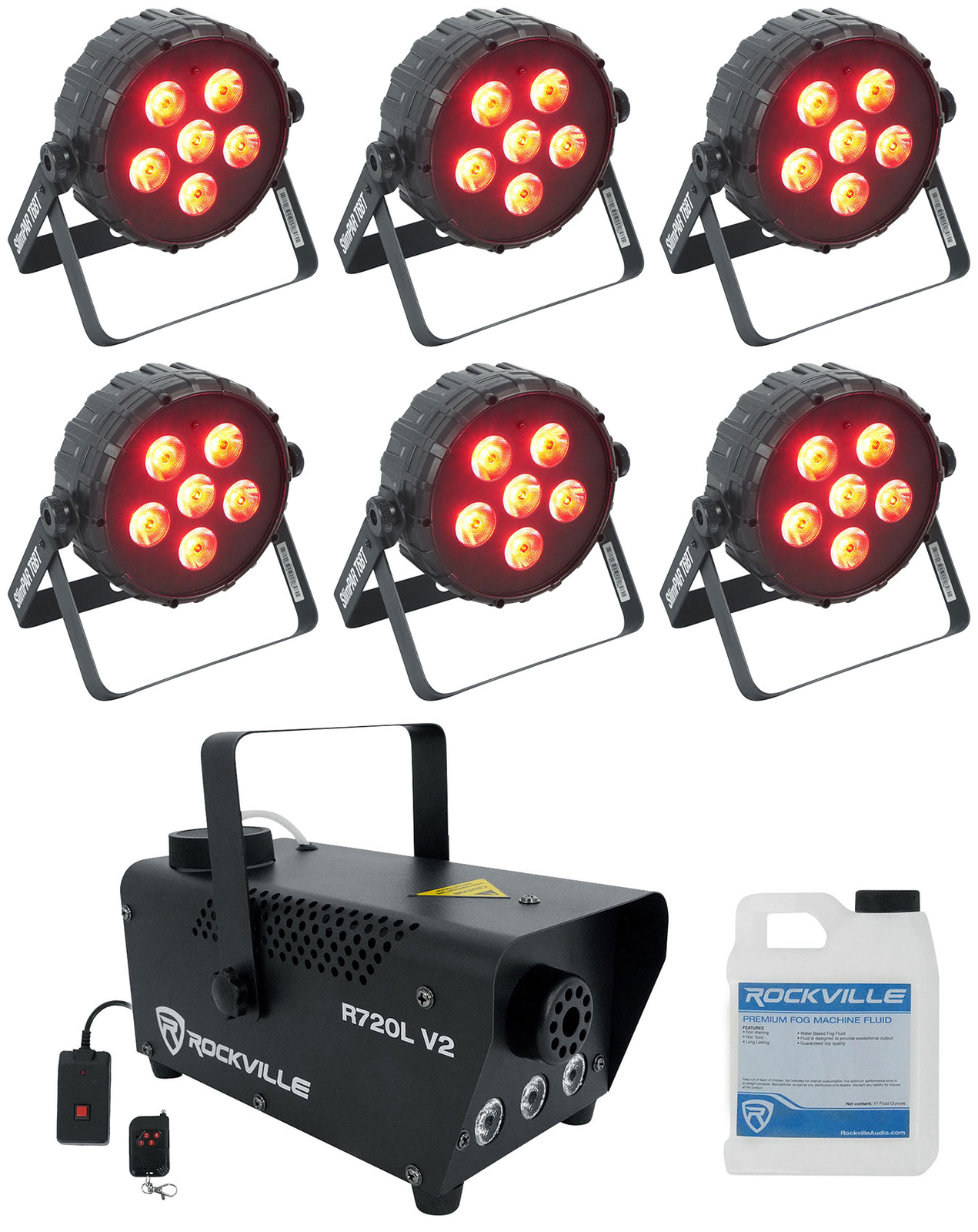 (6) Светодиодная подсветка Chauvet DJ SLIMPAR T6 BT RGB LED DMX Wash Par Up с Bluetooth + противотуманкой