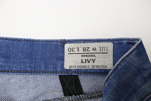 Diesel Livy Stretch 008C2 Jeans Damen W28/L30 Slim Fit Blau Verblichen Nieten - Bild 6 von 11