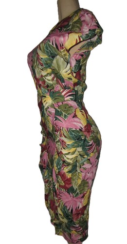 Vtg 1980's Wiggle hourglass fitted Dress Pin up Bombshell w/Belt Statement Party - Picture 15 of 22