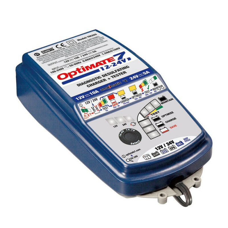 Chargeur Tecmate Optimate 7 TM-260 automatique 12V 24V 10A pour batterie