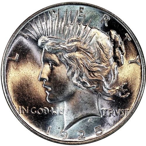 Brilliant GEM Uncirculated $1 1925 Peace US Silver Dollar 90% BU
