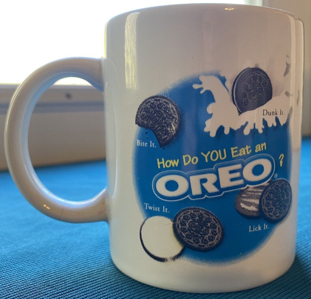 Vintage Oreo Cookie Nabisco Advertising Coffee Cup Mug White