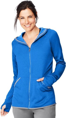 Hanes Womens Sport Performance Fleece Full Zip Hoodie - O4873 FREE SHIPPING! - Picture 2 of 2