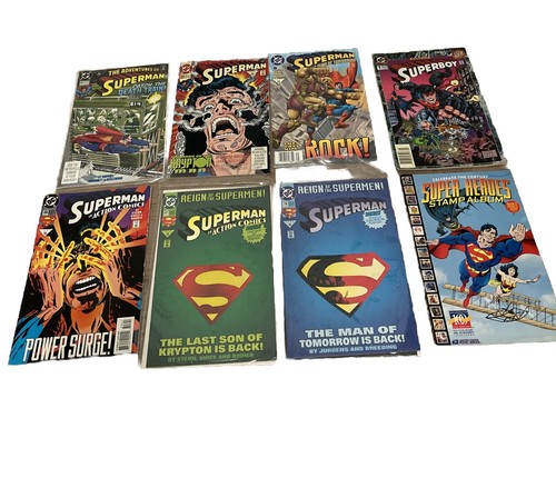 90s Superman Lot 57, 78, 481, 687, 698, 8, Superboy 1 Annual, USPS Heroes Album