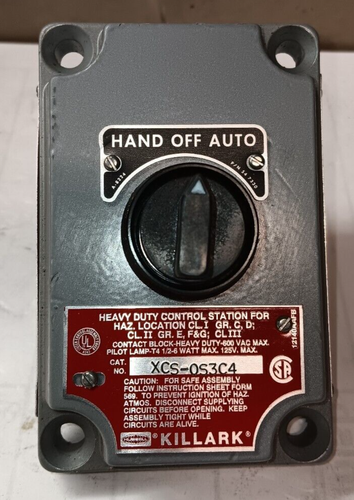 NEW KILLARK XCS-0S3C4 EXPLOSION PROOF CONTROL STATION COVER HAND/OFF/AUTO SWITCH - Picture 2 of 6