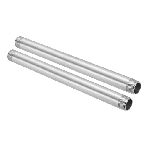 PATIKIL Edelstahl Rohrverschraubung G3/8 Auf G3/8 – 50 Mm Länge, 304 Edelstahl, Für Wasser, Gas & Öl