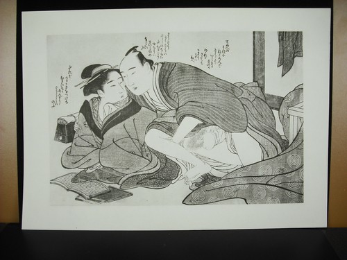Print Japanese Image Of Spring " Shunga 春画 Suzuki Hokusai? Erotic Erotica