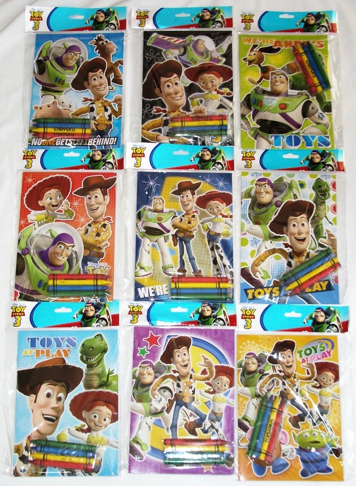 12 libros para colorear Toy Story 3 Disney Pixar y 48 piezas juego de suministros para fiestas de lápices de colores Foto 2 de 4