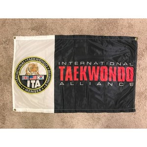 International Taekwondo Alliance Member ITA Flag Banner Tiger Logo 34"x 21"
