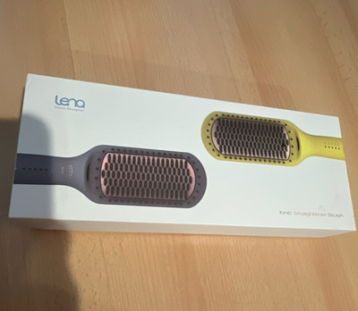 Lena Ionic Straightening Brush MCH Heating Adjustable Temp Yellow