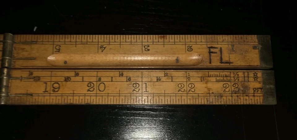 РЕДКАЯ Lufkin No. Гарантированный латунный транспортер 863 л самшит 24 дюйма со складной линейкой - Изображение 4 из 4