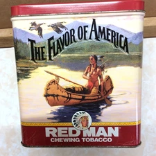 VINTAGE 1992 RED MAN TOBACCO COLLECTORS TIN  LIMITED EDITION         "READ INFO"