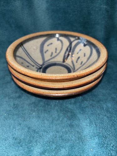 Vintage Studio Art Pottery Hand Spun Redware Bowl Set Of 3 6.5” Signed 1991 #WW - Picture 24 of 24
