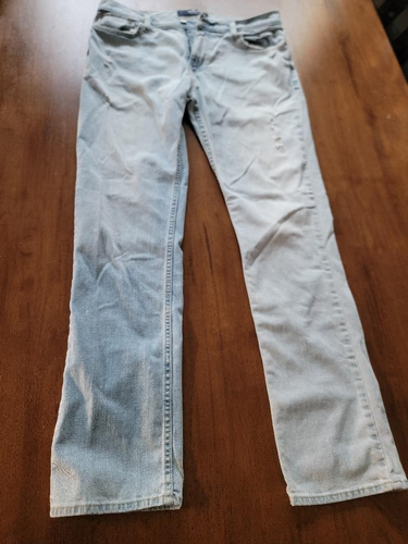 MEN'S HOLLISTER SLIM STRAIGHT EPIC FLEX size 34x34 Distressed Denim Blue Jeans - Picture 10 of 11